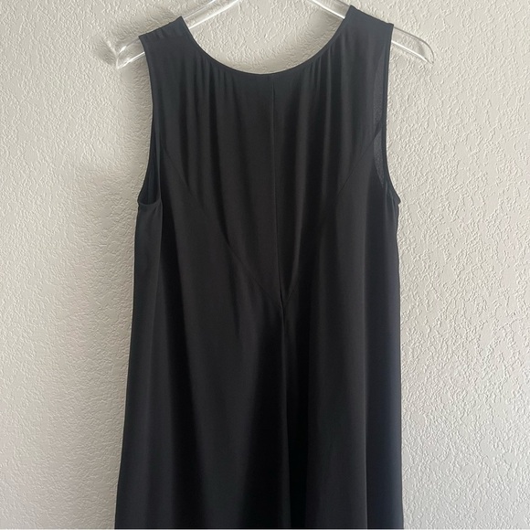 EILEEN FISHER 100% Silk Black Sleeveless High Low Tunic Style Dress Size Medium - Picture 8 of 9